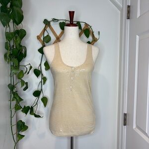 J. CREW Striped Sequin Button Front Tank Top